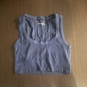 Women's Garage Navy Blue Ribbed Tank Top